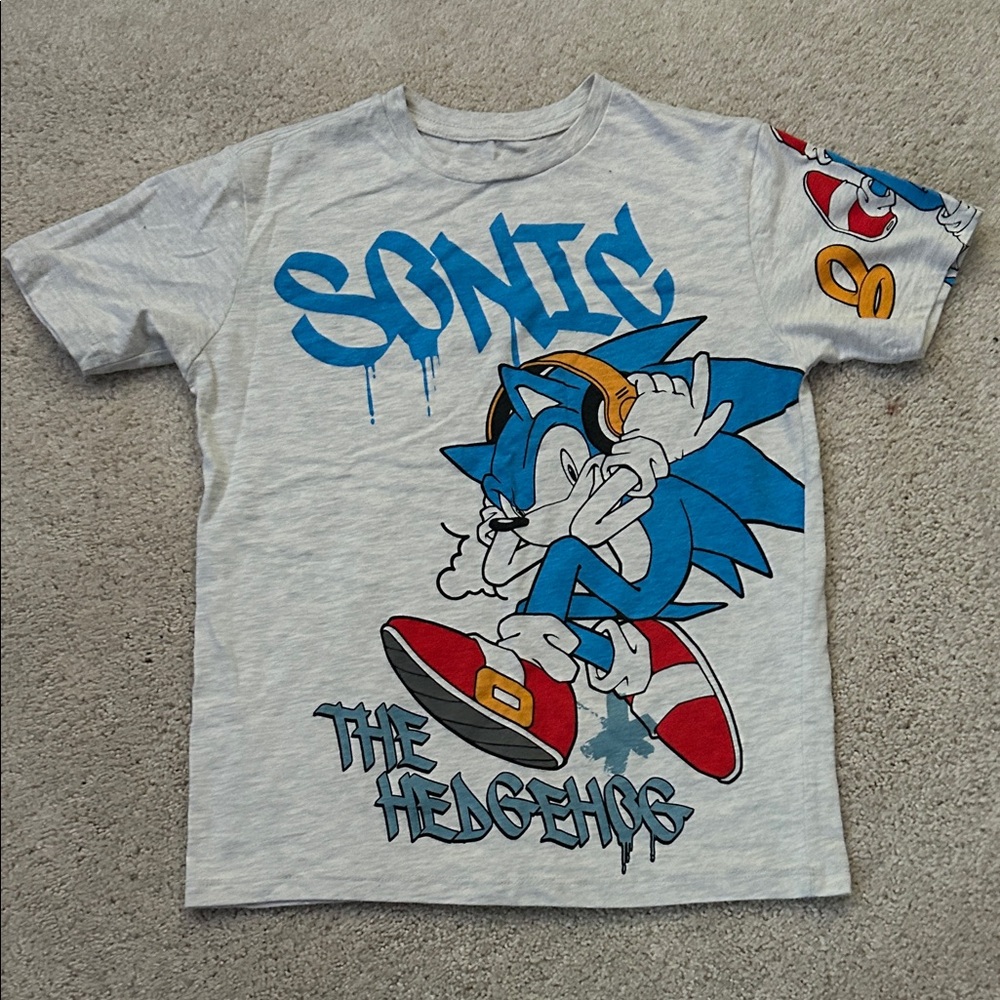 Sonic the Hedgehog Blue and Gray Kids T-Shirt